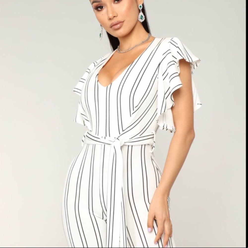 Every Song's About You Jumpsuit - White/Black